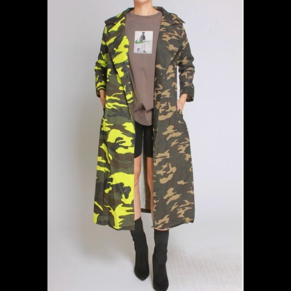 Women Army Fatigue Trench Coat